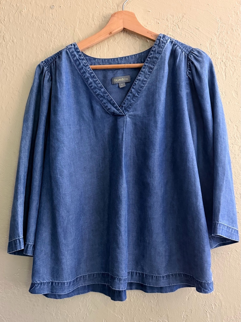 Style & Co. Women's Indigo V-Neck Denim Tunic